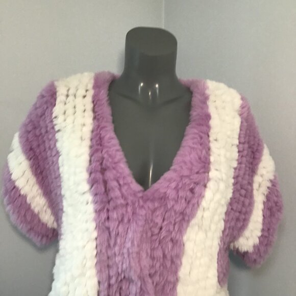 Furious Fur Sophia Faux Rabbit Fur Open Front Cardigan Size S - Picture 2 of 8
